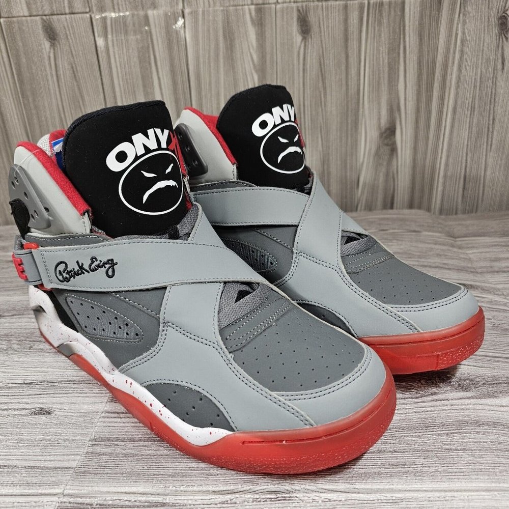 PATRICK EWING Rogue x ONYX Grey 3M Black Red Basketball Shoes Men's Size 9 NEW - Picture 2 of 16